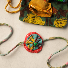  Handcrafted Flower Bead Work Fabart Rakhi 41 