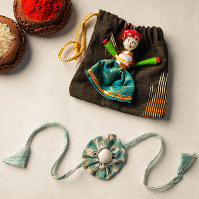  Handcrafted Flower Fabart Rakhi 22 