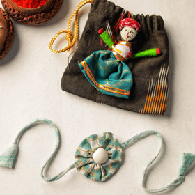  Handcrafted Flower Fabart Rakhi 22 