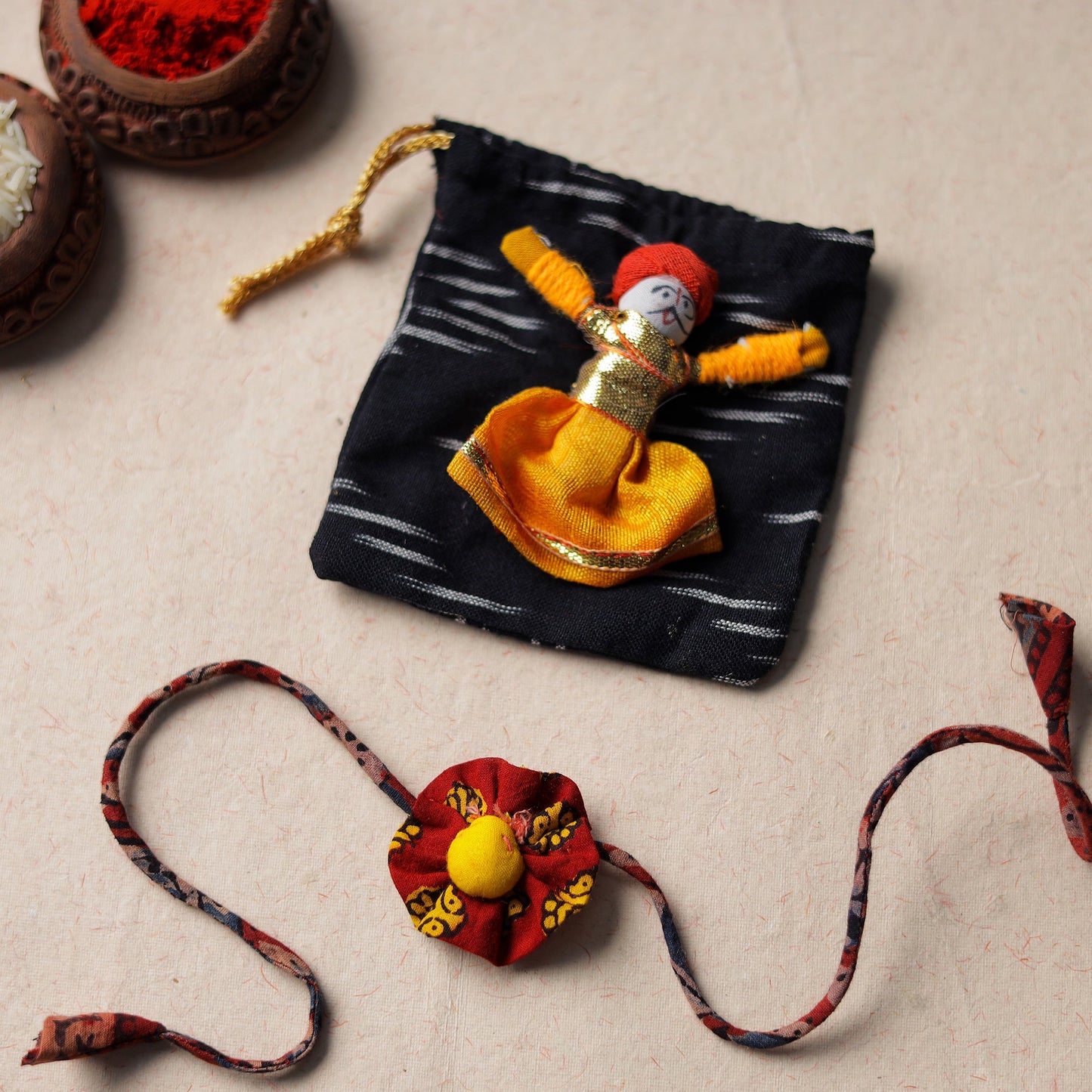 Buy Handcrafted Flower Fabart Rakhi 24 Online at iTokri.com