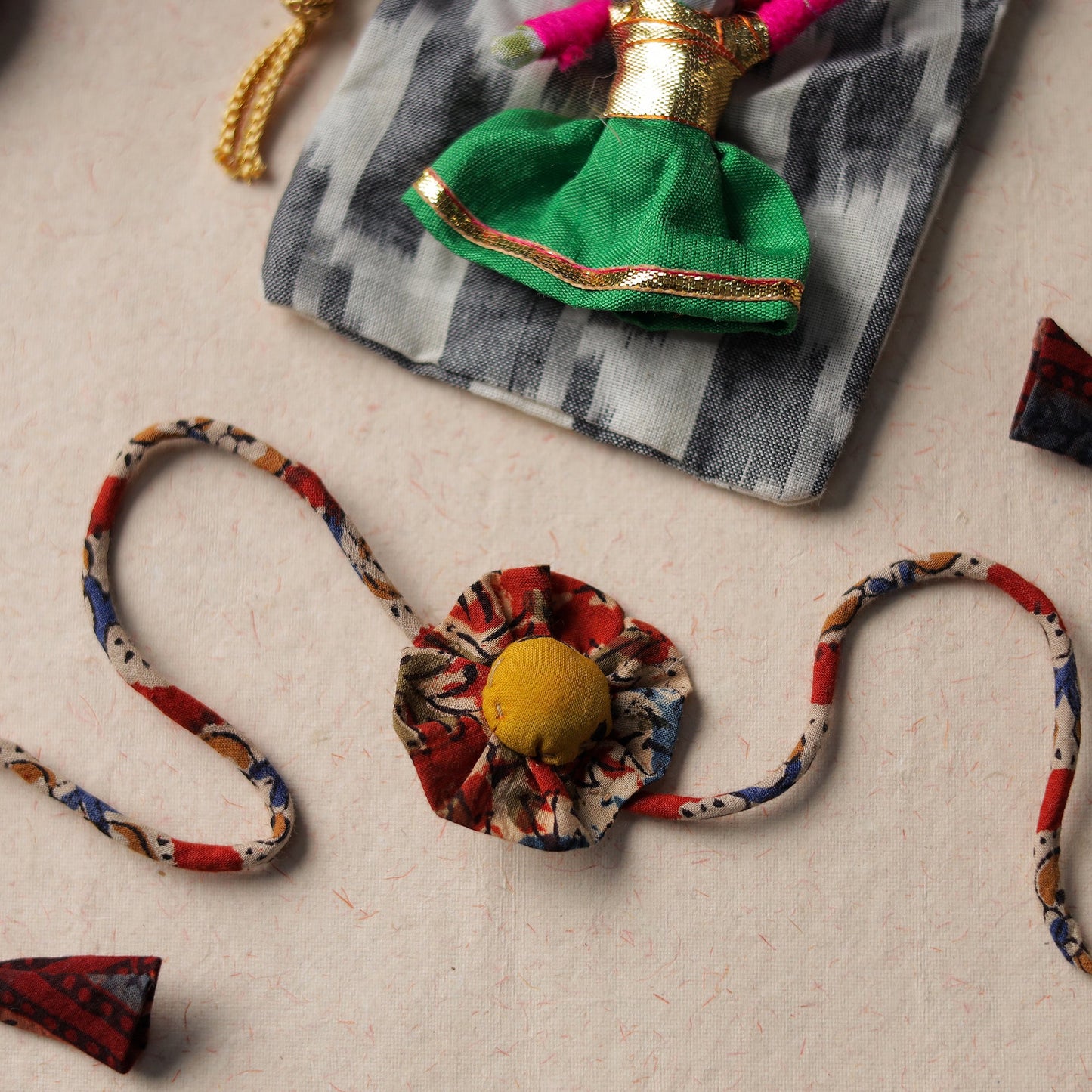 Buy Handcrafted Flower Fabart Rakhi 26 Online at iTokri.com