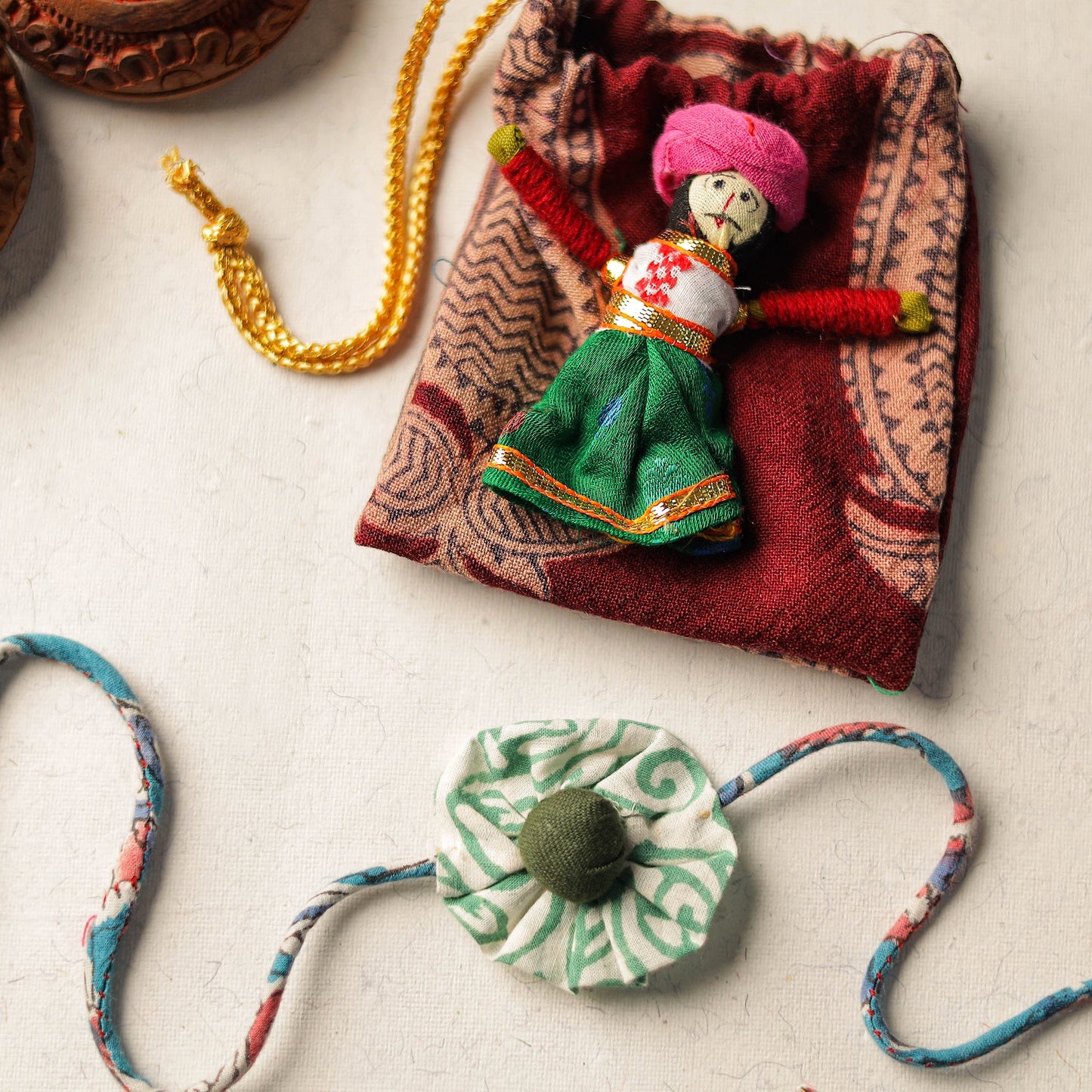 Buy Handcrafted Flower Fabart Rakhi 37 Online at iTokri.com