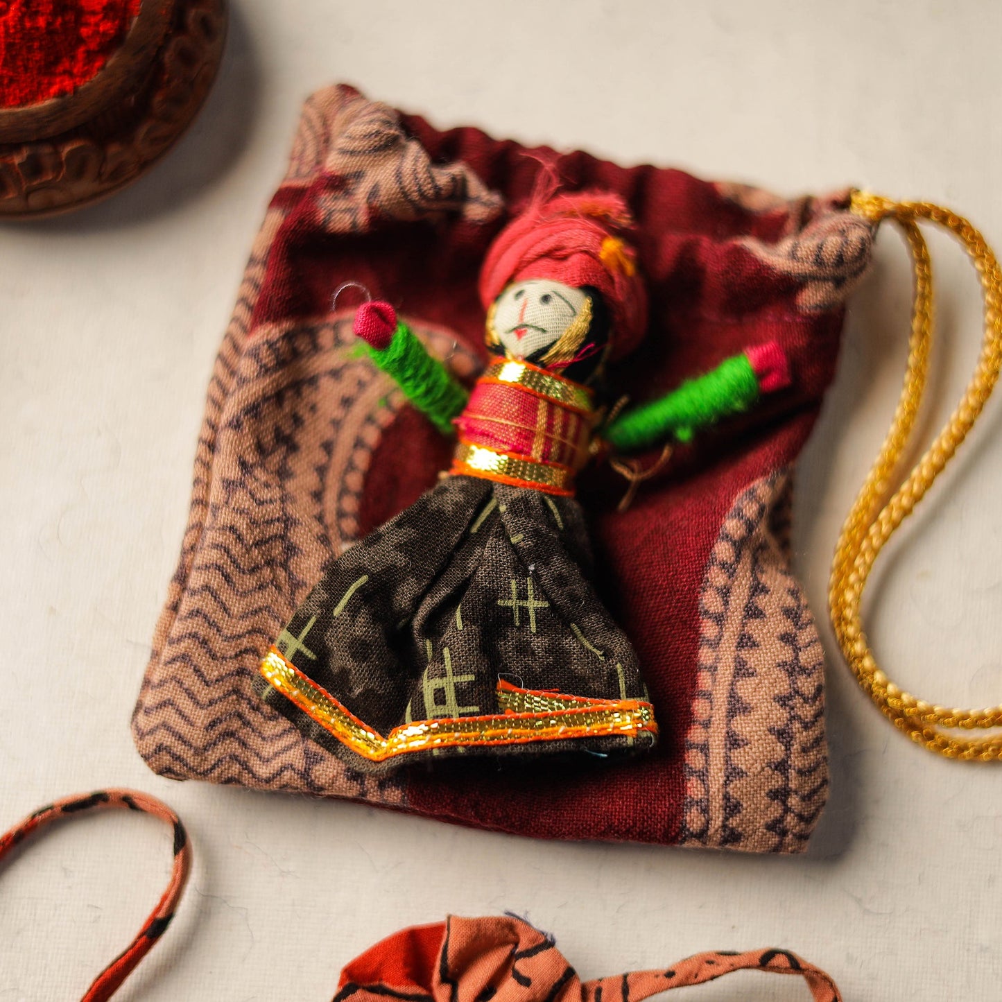  Handcrafted Flower Fabart Rakhi 38 