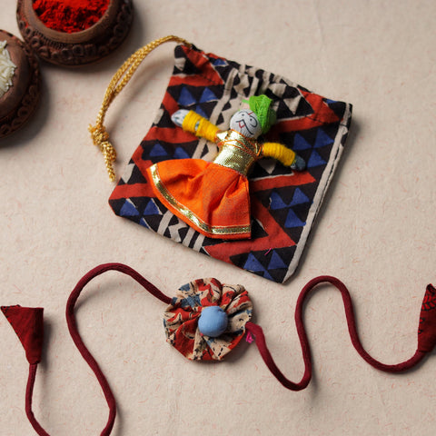  Handcrafted Flower Fabart Rakhi 44 