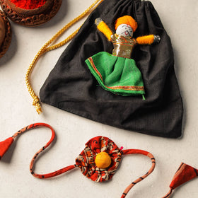  Handcrafted Flower Fabart Rakhi 46 