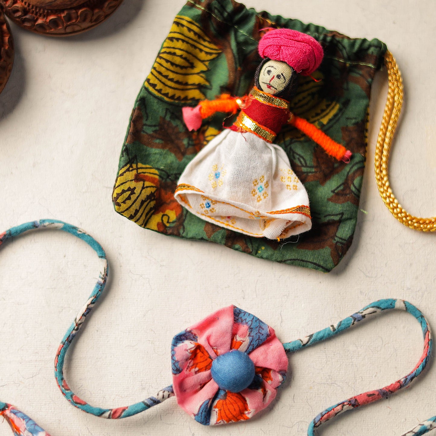 Buy Handcrafted Flower Fabart Rakhi 47 Online at iTokri.com