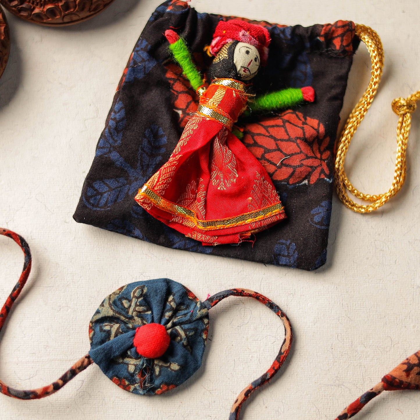  Handcrafted Flower Fabart Rakhi 51 