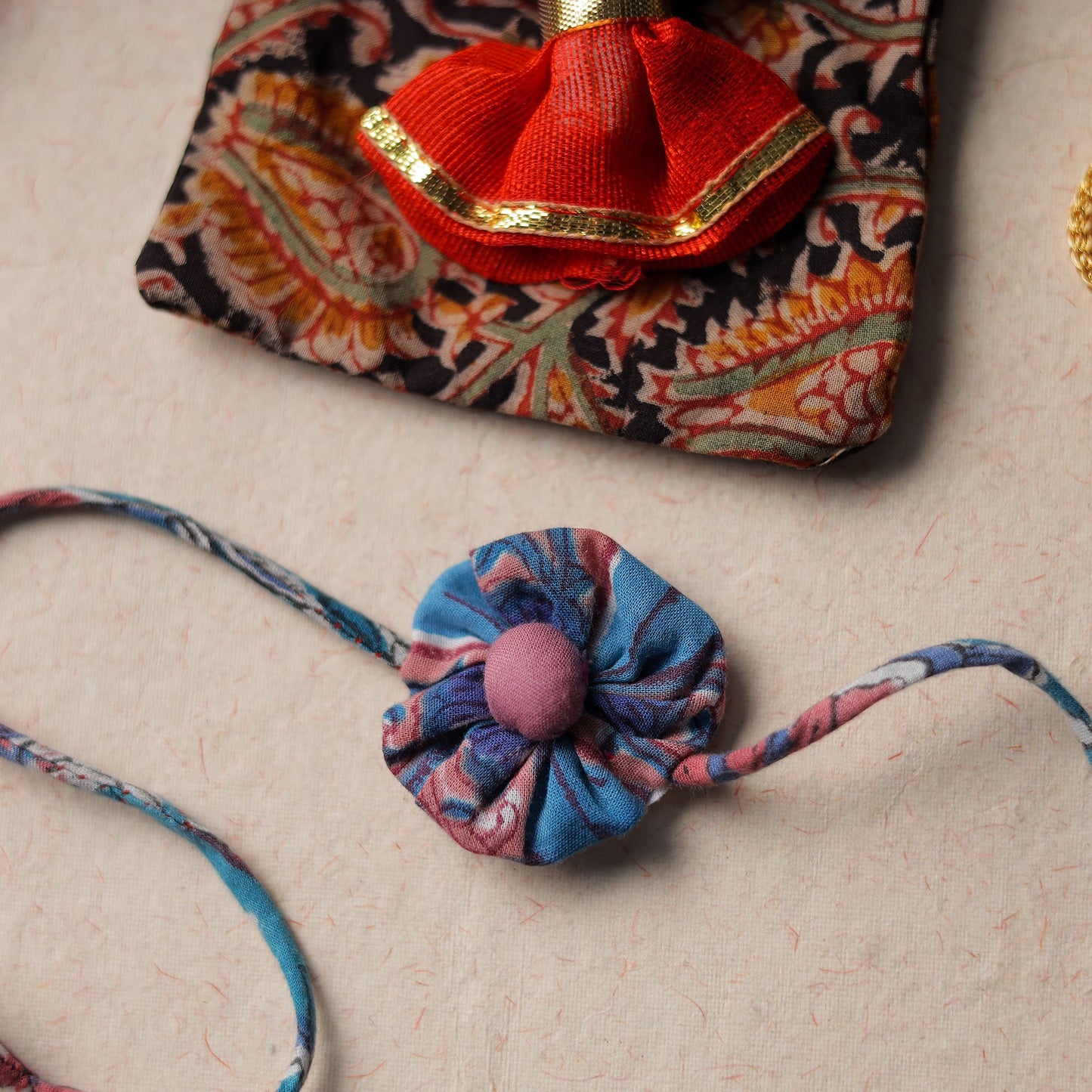 Buy Handcrafted Flower Fabart Rakhi 56 Online at iTokri.com