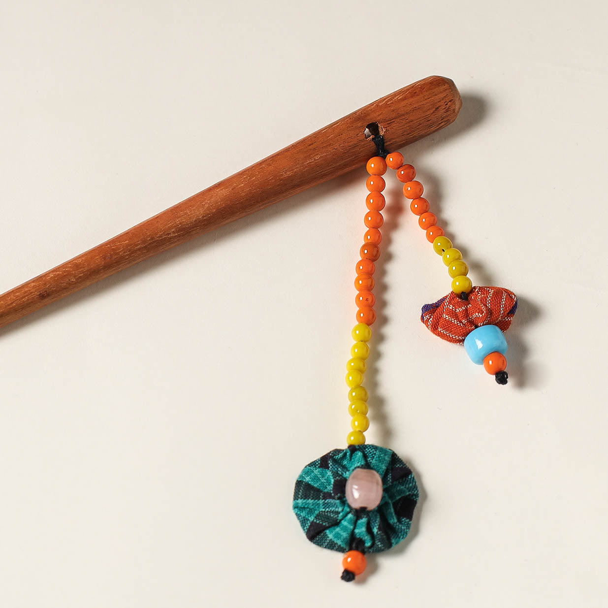  Handcrafted Gamcha Fabart Beadwork Wooden Juda Stick by Rangila Dhaga 