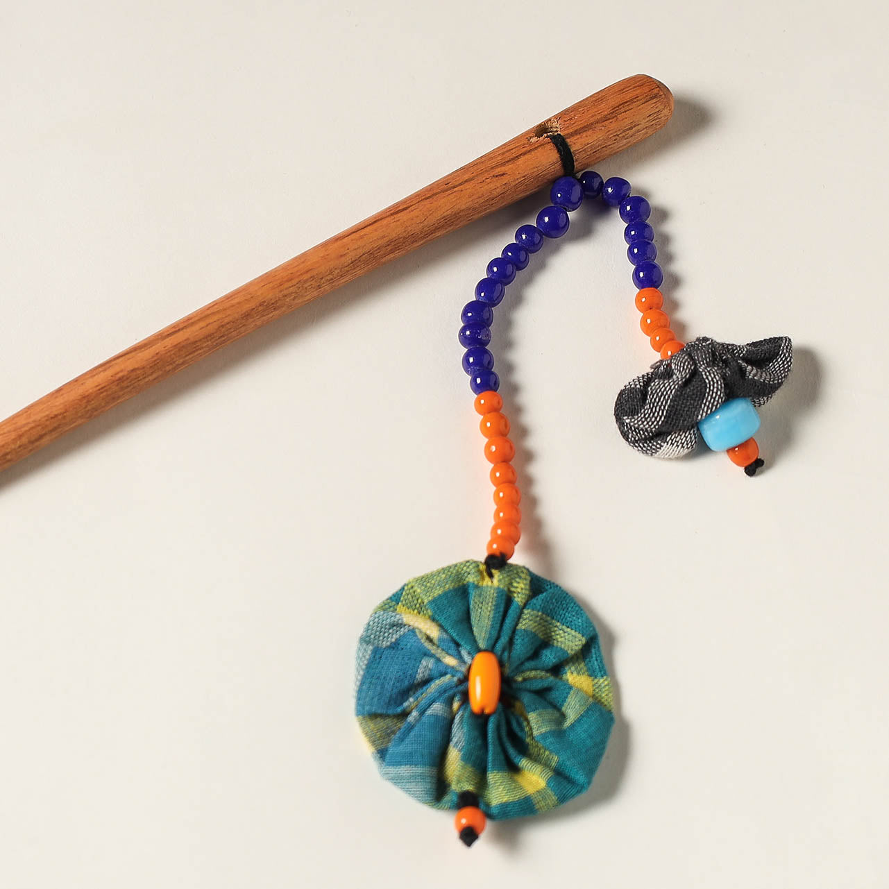  Handcrafted Gamcha Fabart Beadwork Wooden Juda Stick by Rangila Dhaga 
