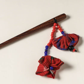  Handcrafted Gamcha Fabart Beadwork Wooden Juda Stick by Rangila Dhaga 