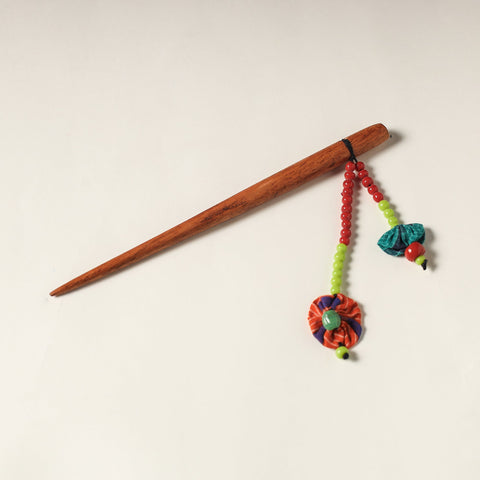  Handcrafted Gamcha Fabart Beadwork Wooden Juda Stick by Rangila Dhaga 