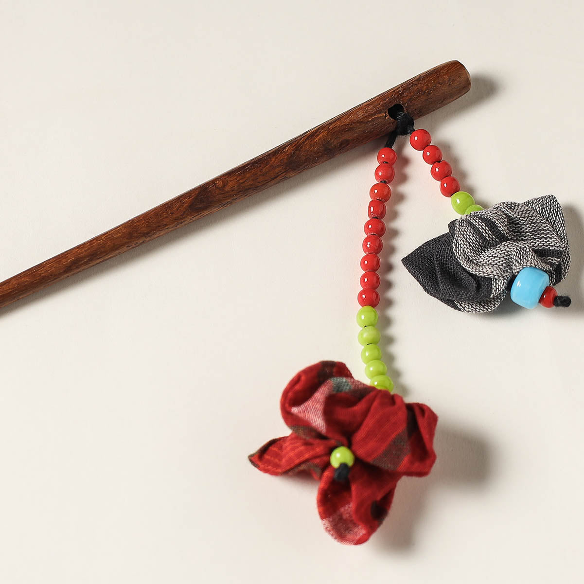  Handcrafted Gamcha Fabart Beadwork Wooden Juda Stick by Rangila Dhaga 