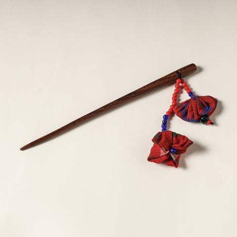  Handcrafted Gamcha Fabart Beadwork Wooden Juda Stick by Rangila Dhaga 