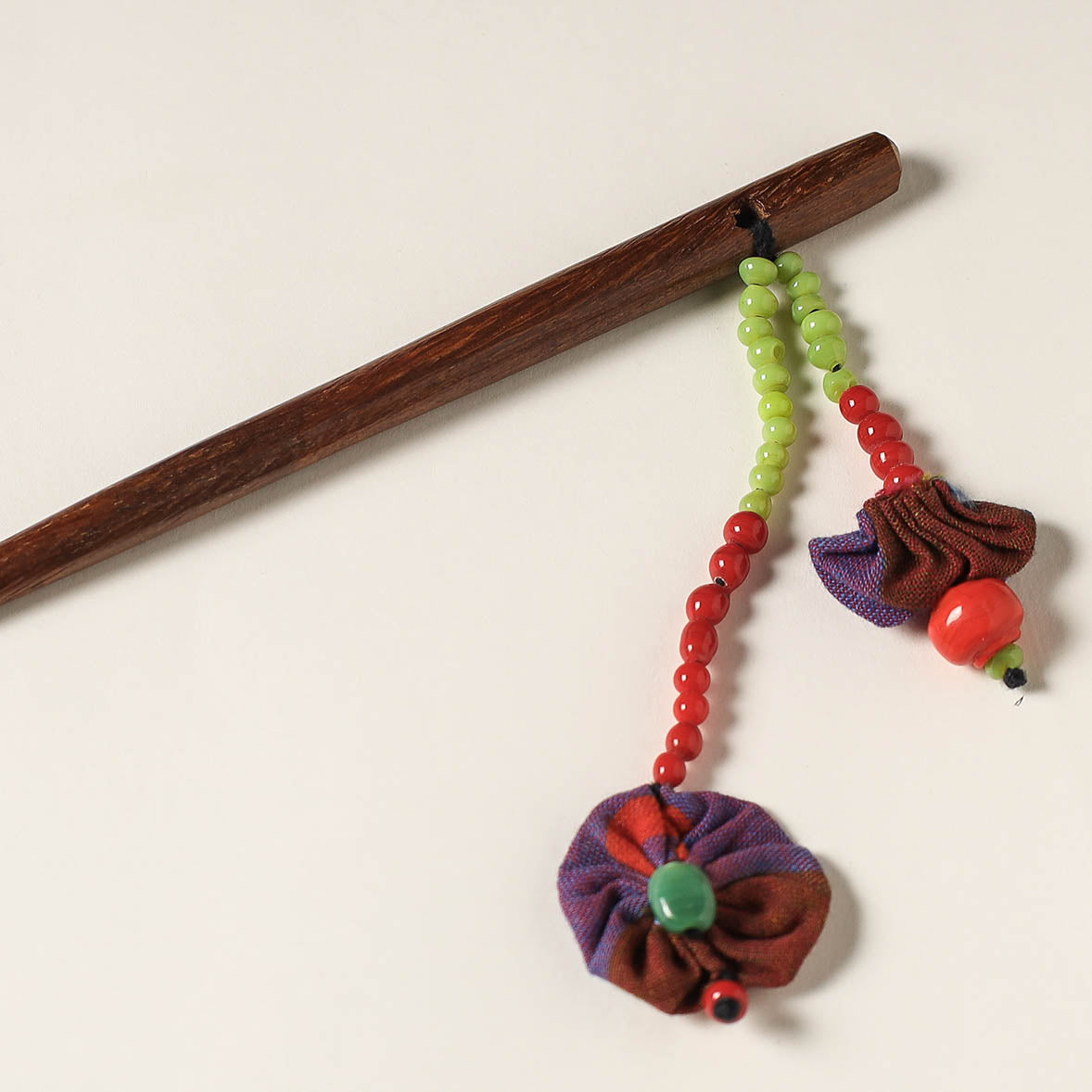  Handcrafted Gamcha Fabart Beadwork Wooden Juda Stick by Rangila Dhaga 