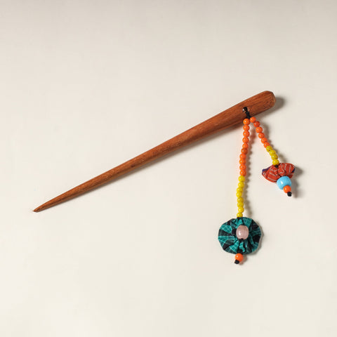  Handcrafted Gamcha Fabart Beadwork Wooden Juda Stick by Rangila Dhaga 