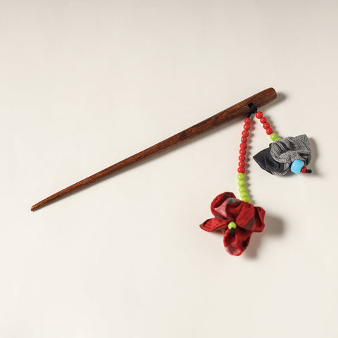  Handcrafted Gamcha Fabart Beadwork Wooden Juda Stick by Rangila Dhaga 