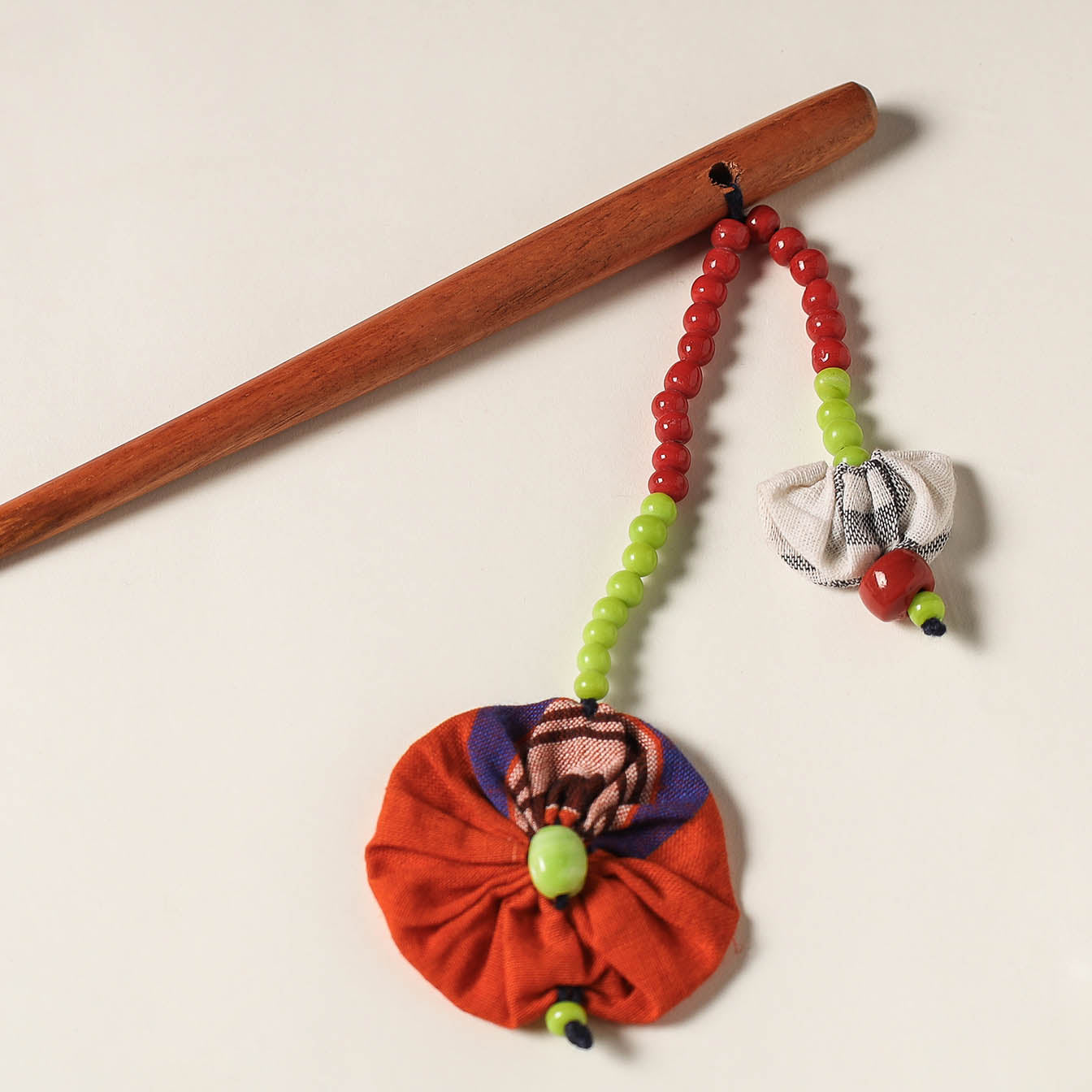  Handcrafted Gamcha Fabart Beadwork Wooden Juda Stick by Rangila Dhaga 