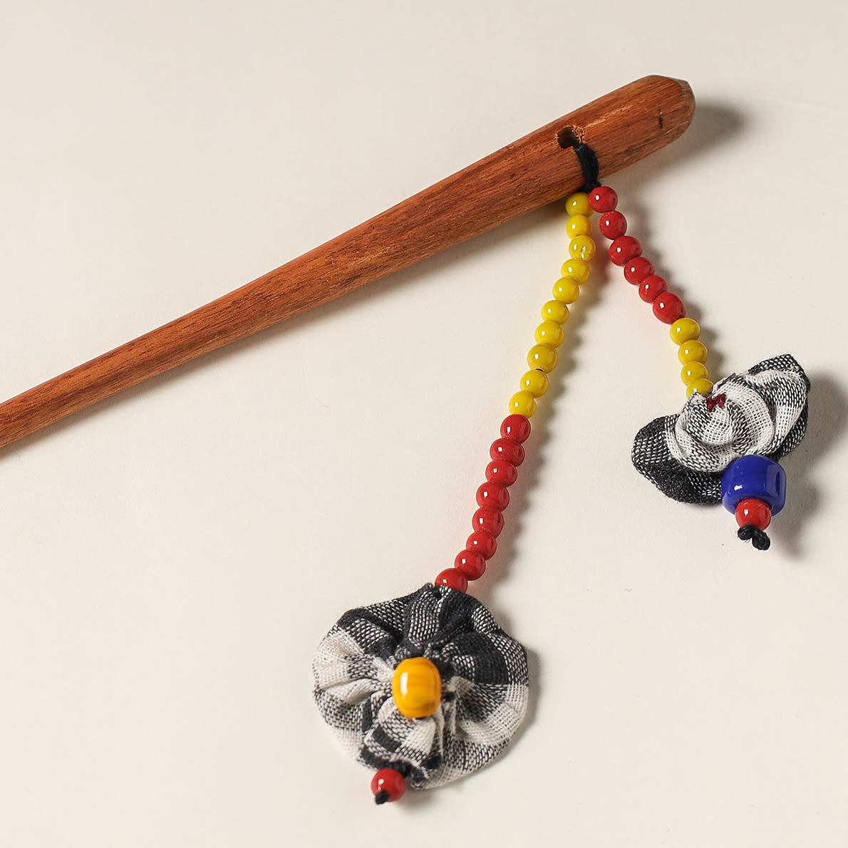  Handcrafted Gamcha Fabart Beadwork Wooden Juda Stick by Rangila Dhaga 