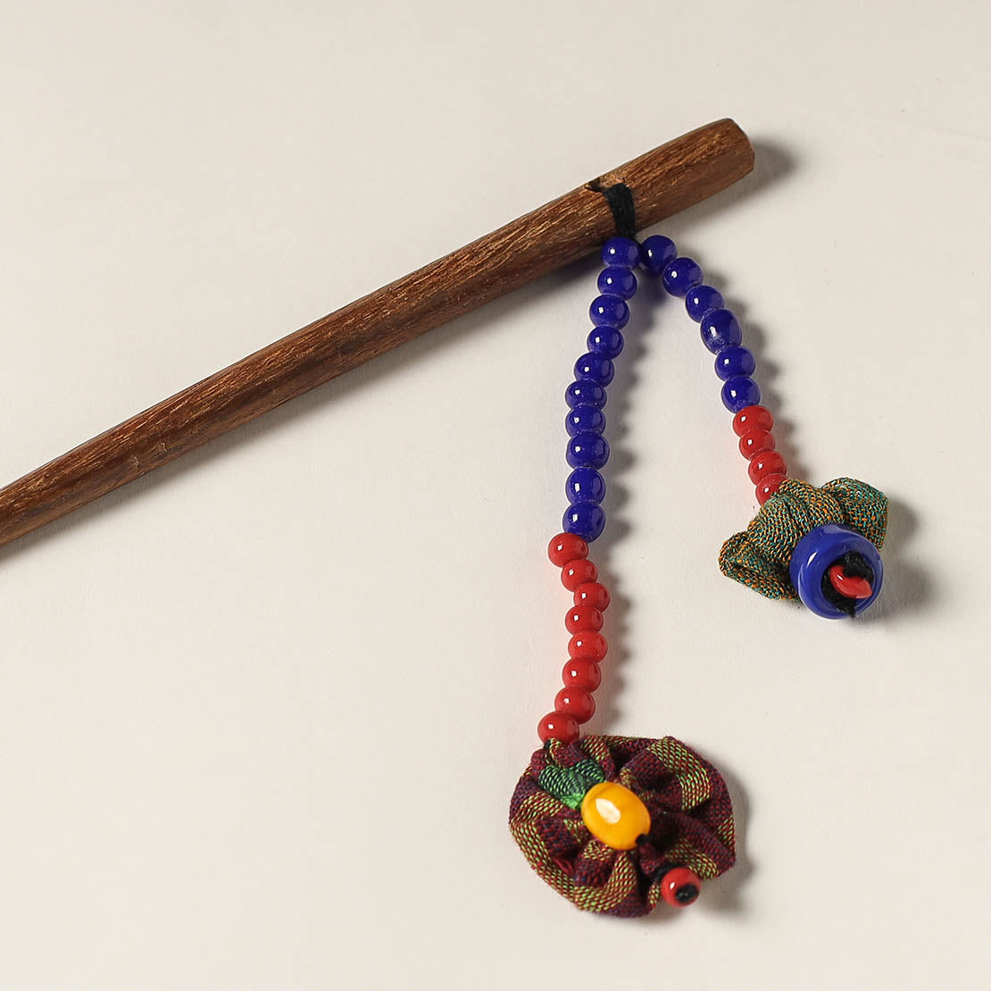  Handcrafted Gamcha Fabart Beadwork Wooden Juda Stick by Rangila Dhaga 