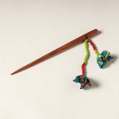  Handcrafted Gamcha Fabart Beadwork Wooden Juda Stick by Rangila Dhaga 