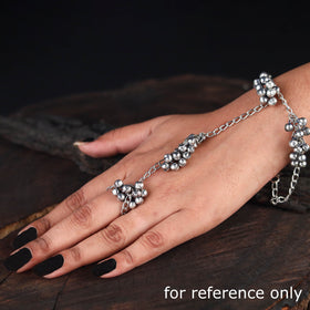 Handcrafted Ghungroo German Silver Ring Bracelet (Set of 2)