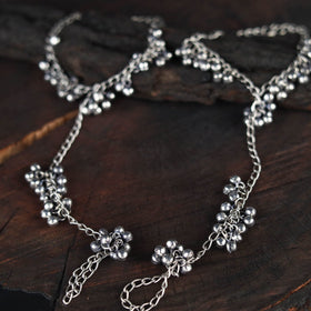 Handcrafted Ghungroo German Silver Ring Bracelet (Set of 2)