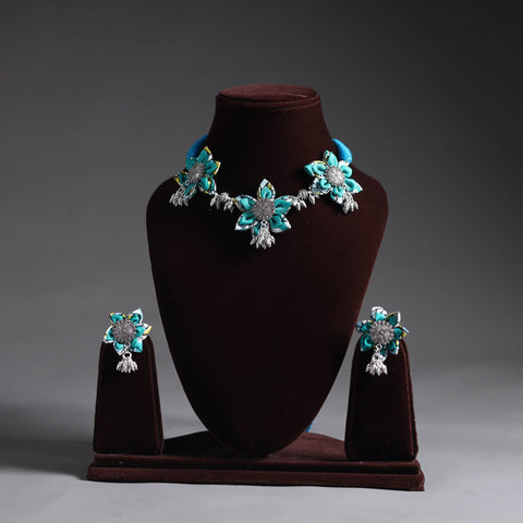 Handcrafted gs fabart choker necklace set 07