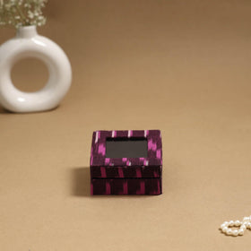 Handcrafted ikat fabric ring/earring box 42