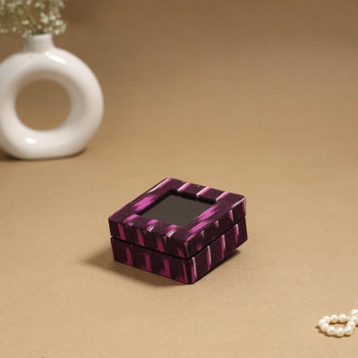 Handcrafted ikat fabric ring/earring box 42