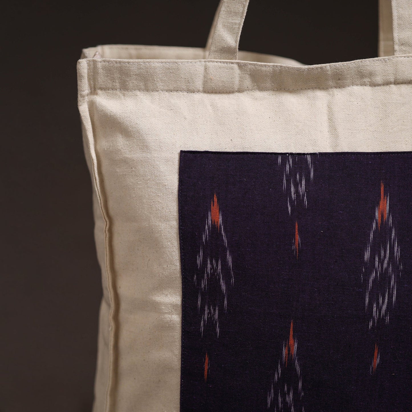 Handcrafted ikat patch shoulder bag 07