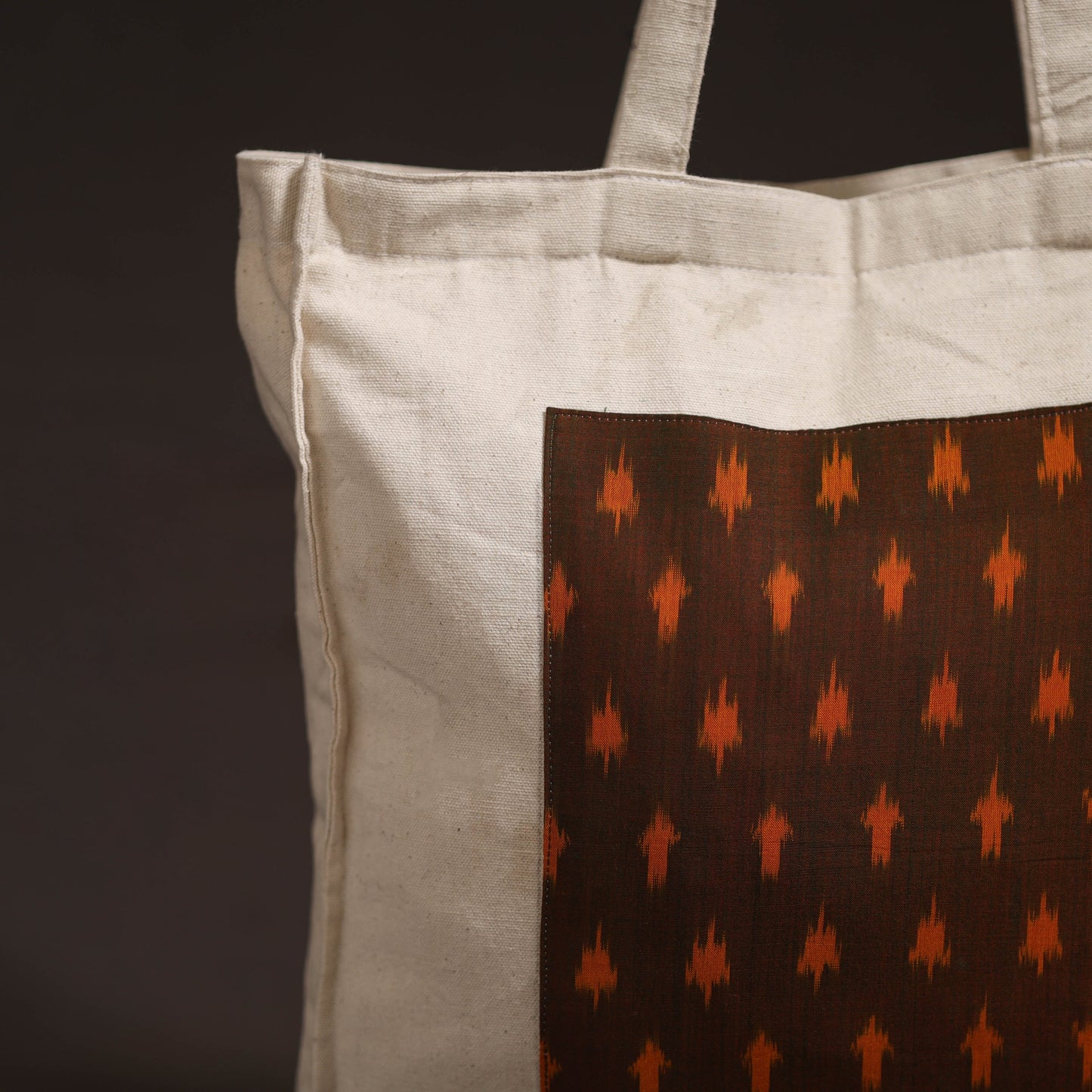 Handcrafted ikat patch shoulder bag 08