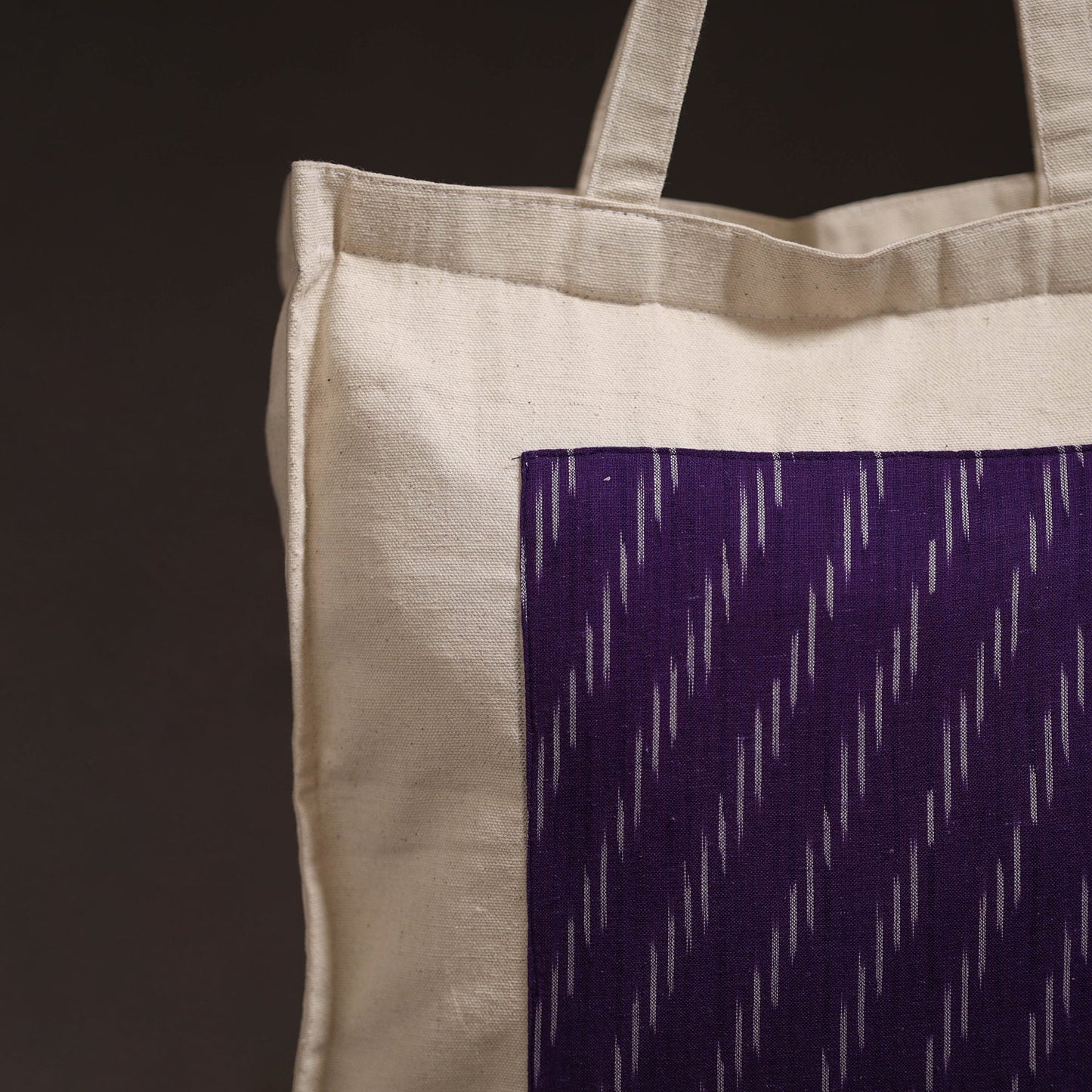 Handcrafted ikat patch shoulder bag 09