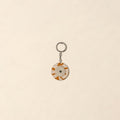 Handcrafted jute fabric embellished wood keychain 13