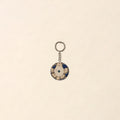 Handcrafted jute fabric embellished wood keychain 17