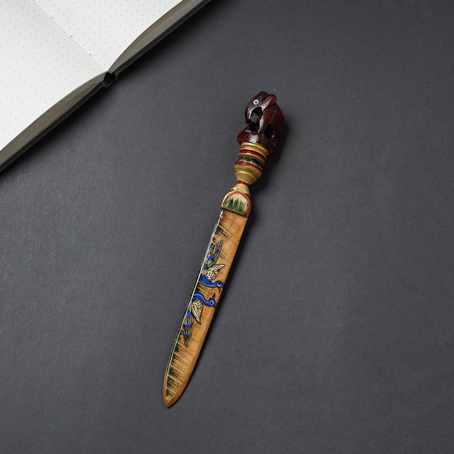 Buy Handcrafted Kadam Wood Rajasthani Handpainted Paper Cutter/ Paper Knife Online at iTokri.com