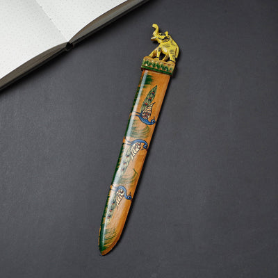 Buy Handcrafted Kadam Wood Rajasthani Handpainted Paper Cutter/ Paper Knife Online at iTokri.com