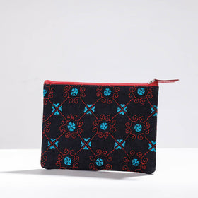  Handcrafted Kantha Embroidery Multipurpose Pouch 