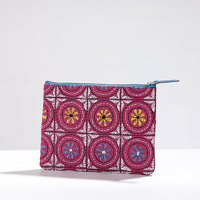  Handcrafted Kantha Embroidery Multipurpose Pouch 