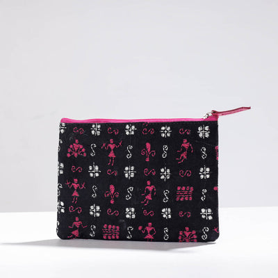  Handcrafted Kantha Embroidery Multipurpose Pouch 