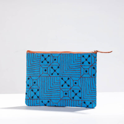  Handcrafted Kantha Embroidery Multipurpose Pouch 