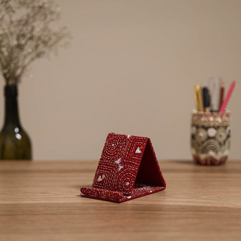 Handcrafted kantha hand embroidered mobile stand 08