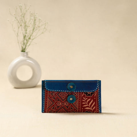 Handcrafted kutch embroidery leather clutch / wallet 09