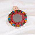 Handcrafted Red Kutch Hand Mirror (small) 