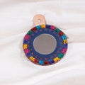  Blue Handcrafted Kutch Hand Mirror (small) 