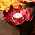 Handcrafted lotus bamboo tea light holder