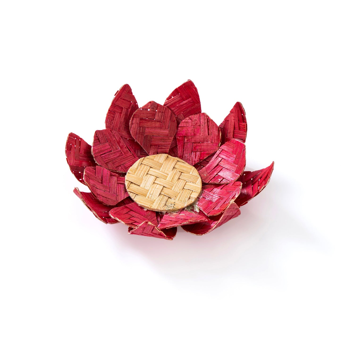 Handcrafted lotus bamboo tea light holder