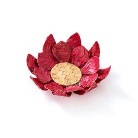 Handcrafted lotus bamboo tea light holder