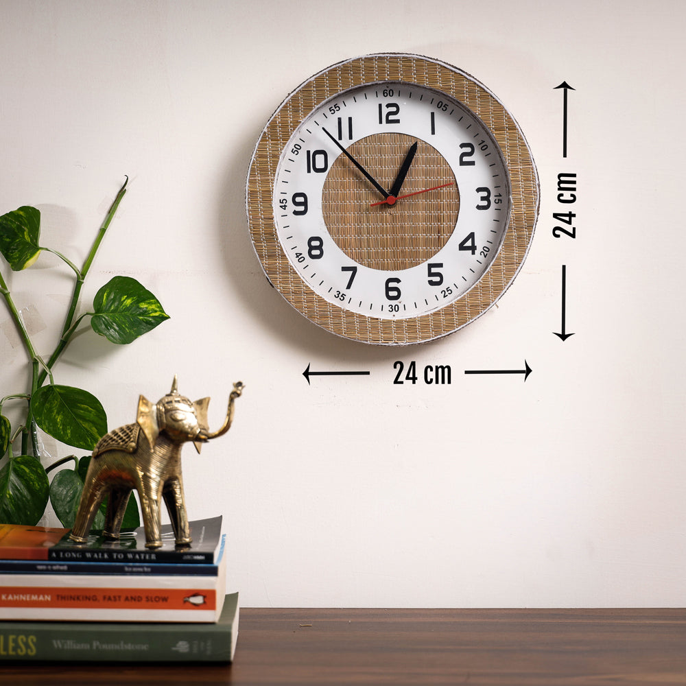 Handcrafted Madur Grass Wall Clock of Midnapur 