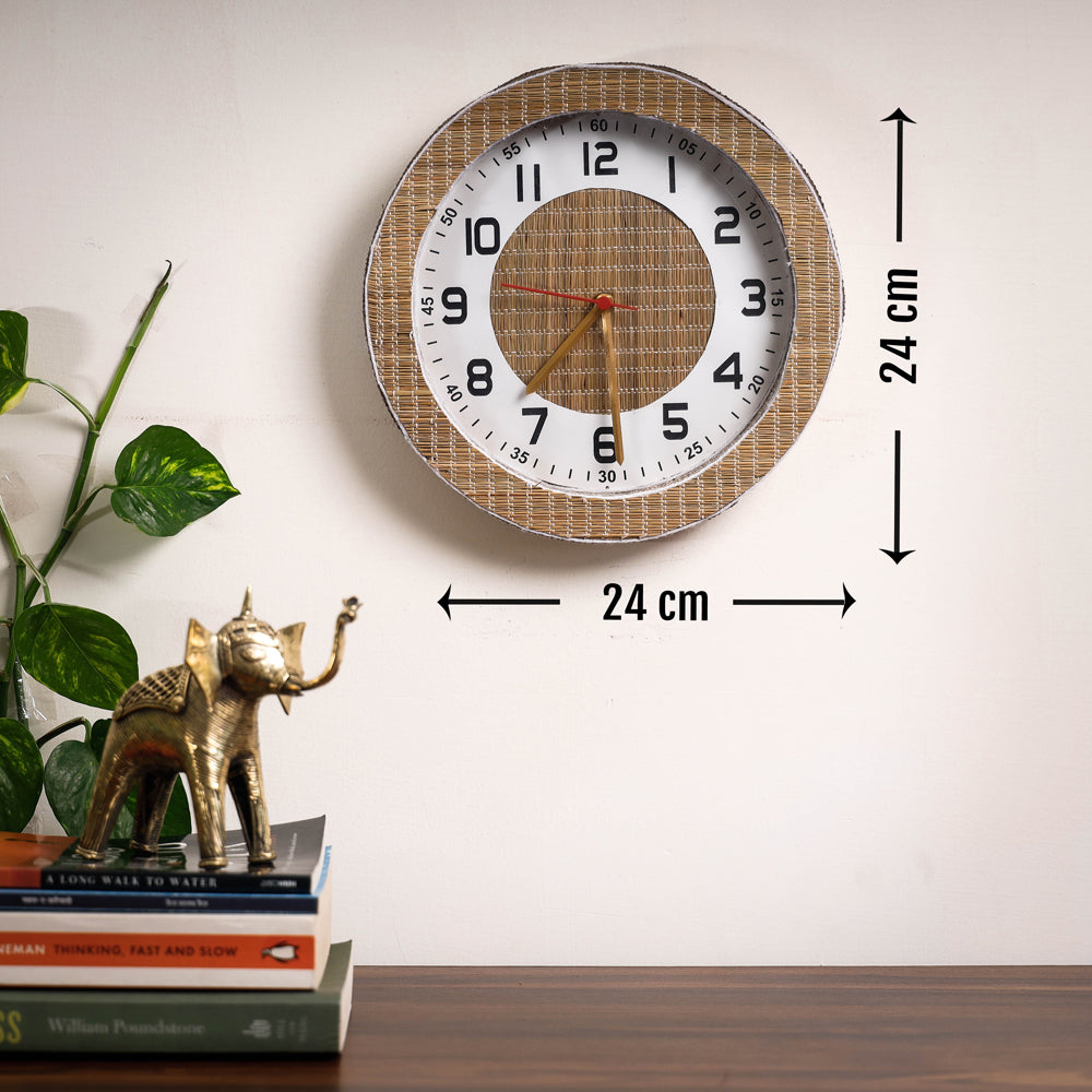  Handcrafted Madur Grass Wall Clock of Midnapur 